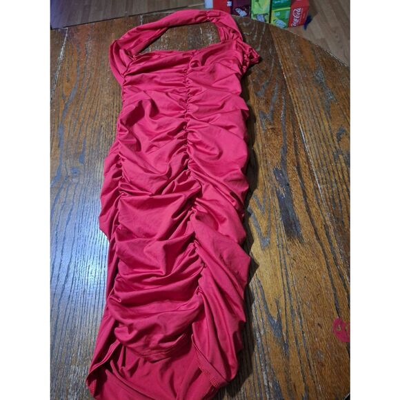 boutique Dresses & Skirts - New Large Red Halter Sexy Ruched Bodycon Party Club Cocktail Evening Dress